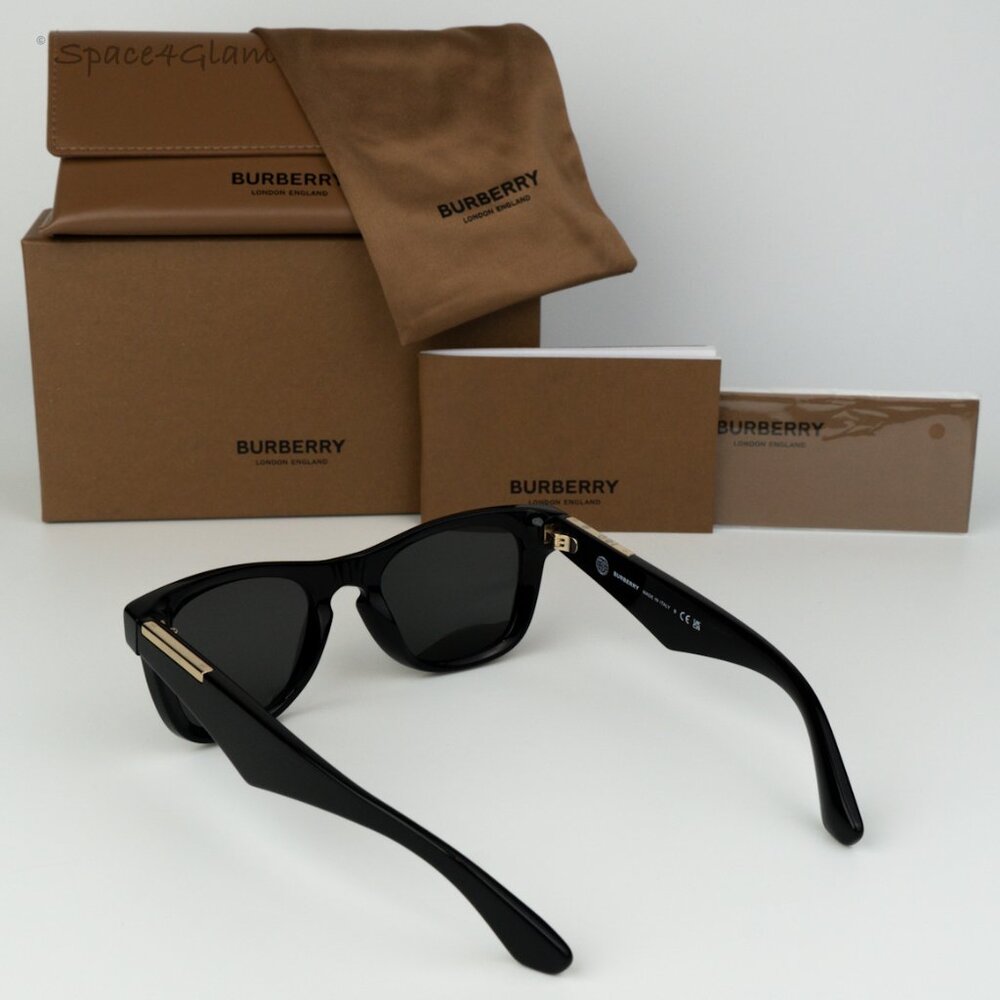 BRAND NEW Burberry BE4426 300187 Black Grey Square Unisex Sunglasses BE 4426 - Picture 8 of 9